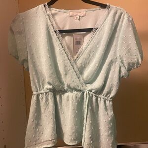 Light sage green textured top from No Comment medium